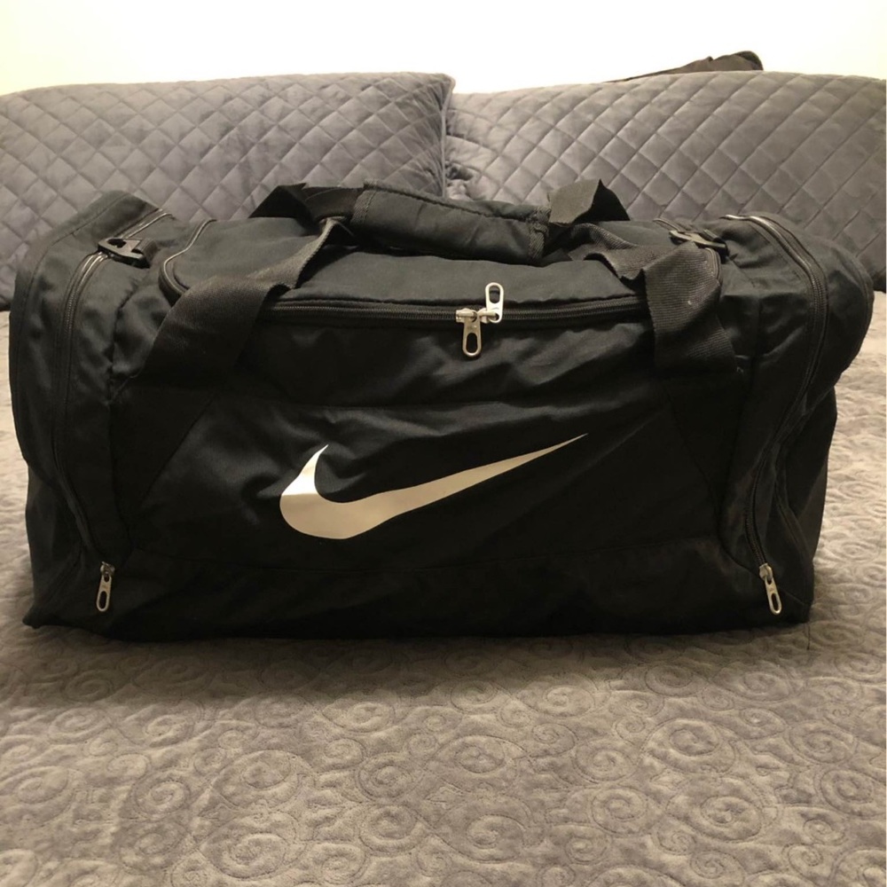 Nike Black and White Duffel Bag